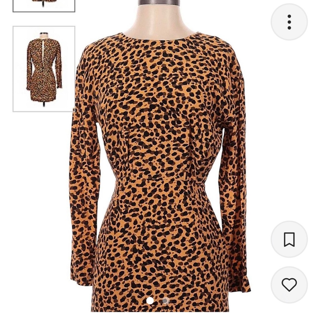 & Other Stories Leopard Print Mini Dress with open back.